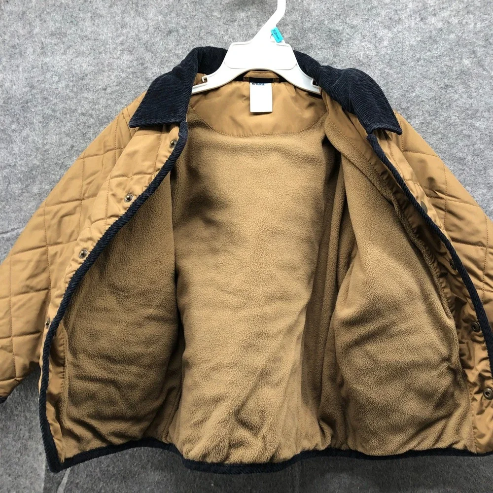 Gymboree‎ Quilted Barn Jacket Kids 4T-5T Tan Corduroy Collar Snap Button Lined